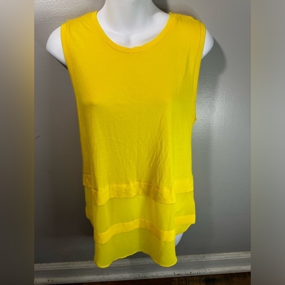 NWT Micheal Kors YELLOW SHEER shirt SIZE medium flowy - Picture 1 of 7